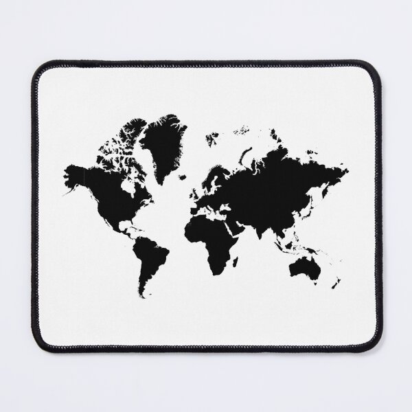 Item preview, Map of the World Black&White designed and sold by ABGdesigns.