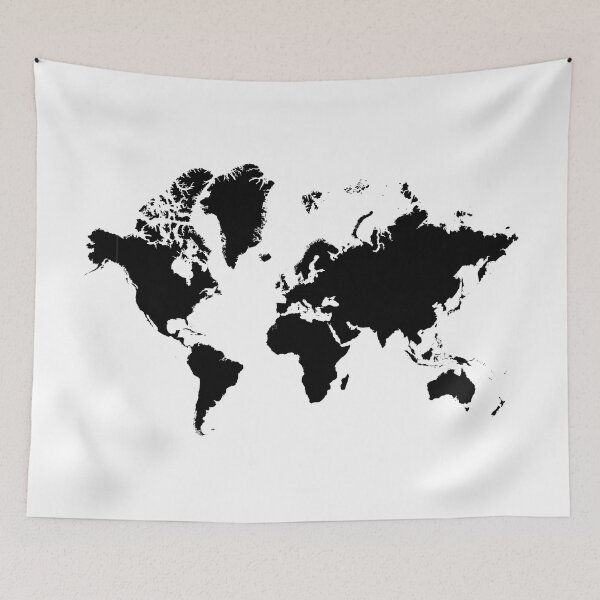 Item preview, Map of the World Black&White designed and sold by ABGdesigns.