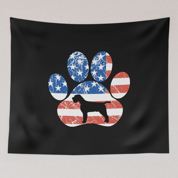 Item preview, Wirehaired Pointing Griffon American Flag Dog Paw Vintage designed and sold by richter74.