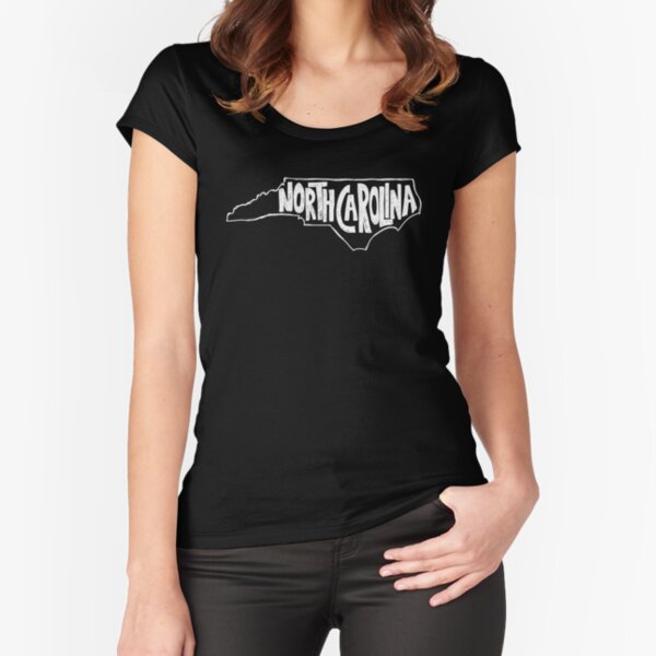 North Carolina (White Graphic) Fitted Scoop T-Shirt
