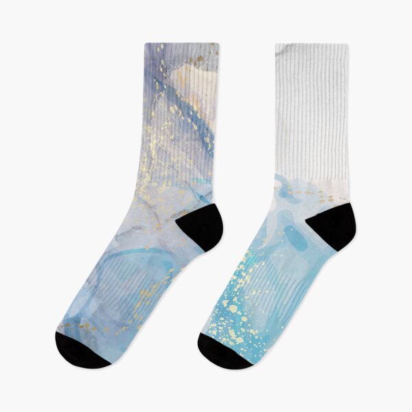 Item preview, light blue and gold marble liquid pattern designed and sold by Beeroclock.