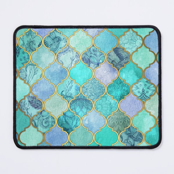 Item preview, Cool Jade & Icy Mint Decorative Moroccan Tile Pattern designed and sold by micklyn.