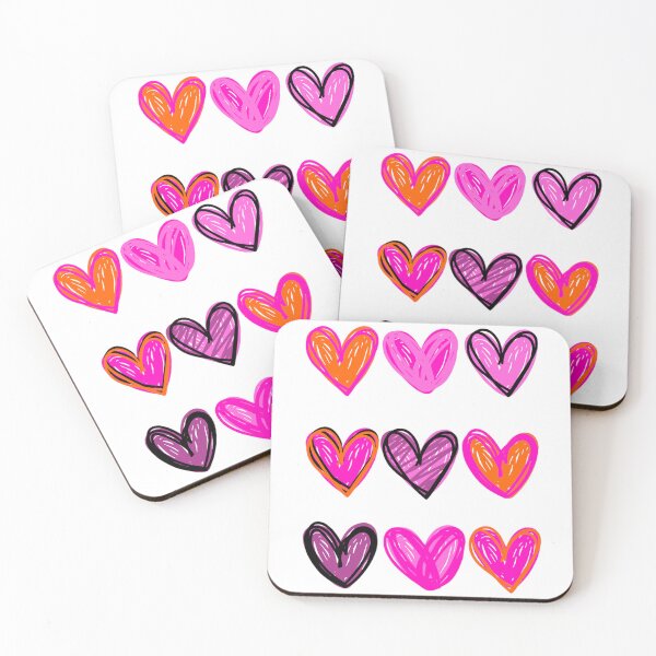 Item preview, Pink, black and oranges hearts designed and sold by theamalia.