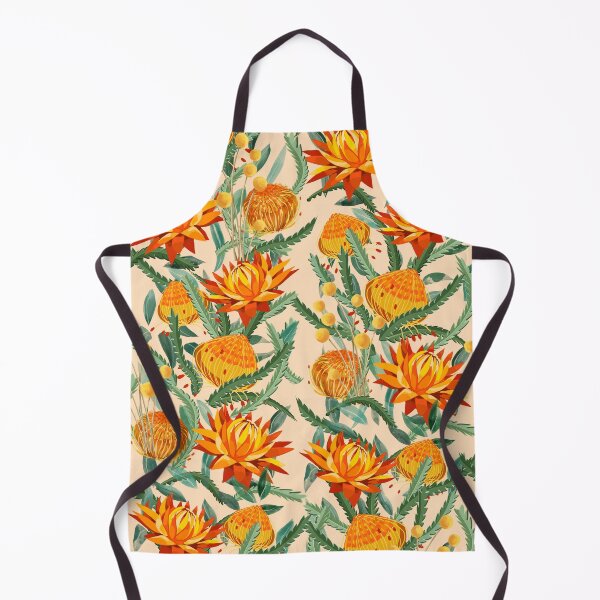 Item preview, Botanical Australian native flowers, orange, retro, banksia designed and sold by chrissyink.
