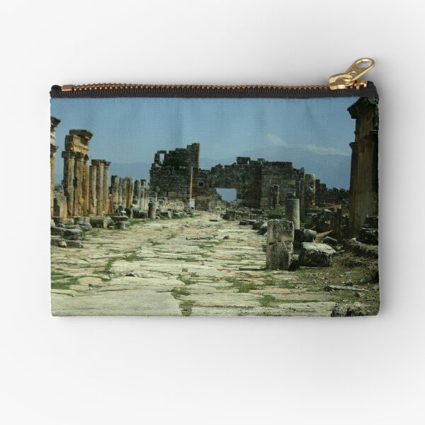 Colonnaded Street Hierapolis Pamukkale Photograph Zipper Pouch