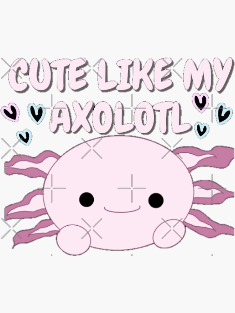 Axolotl birthday , cute pink axolotl Sticker for Sale by Heba44