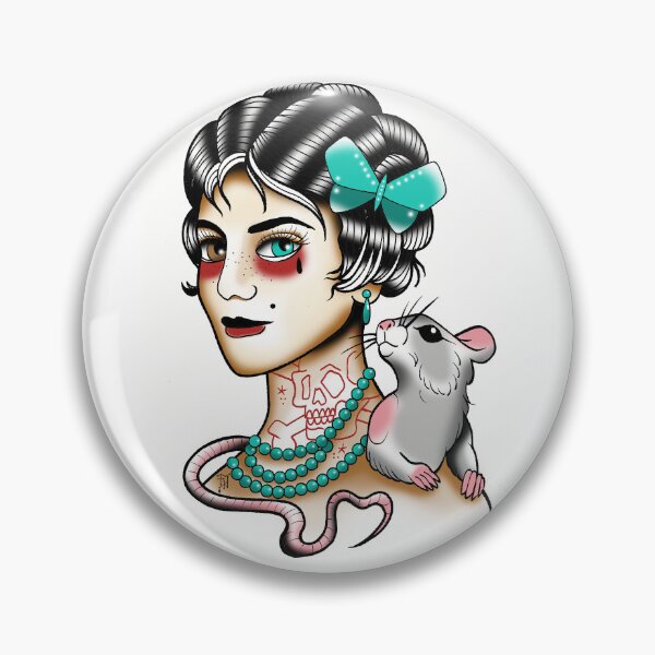 Item preview, Fkj tattoo flash girl and rat designed and sold by franckfkj.