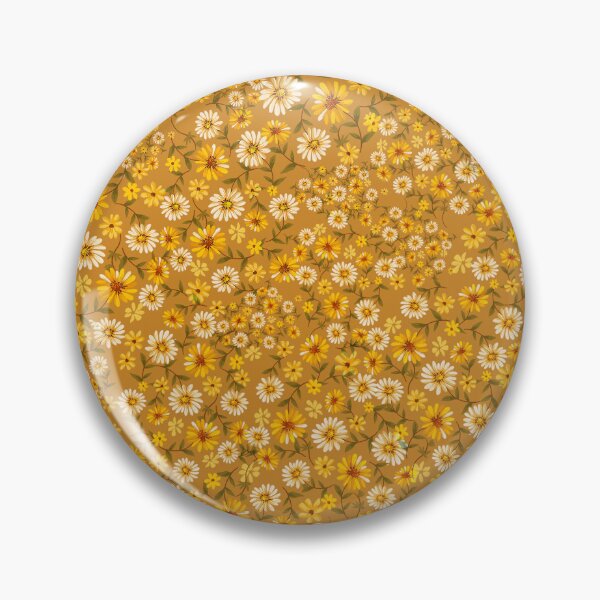 Item preview, Boho 70s ditsy daisies warm colors, orange, retro, vintage designed and sold by chrissyink.
