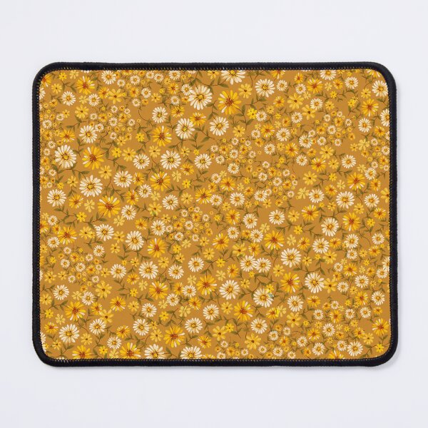 Item preview, Boho 70s ditsy daisies warm colors, orange, retro, vintage designed and sold by chrissyink.