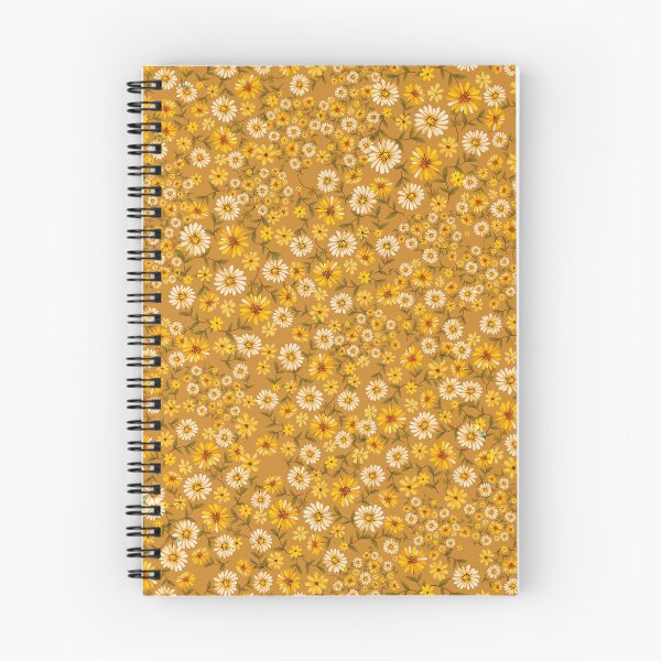 Item preview, Boho 70s ditsy daisies warm colors, orange, retro, vintage designed and sold by chrissyink.