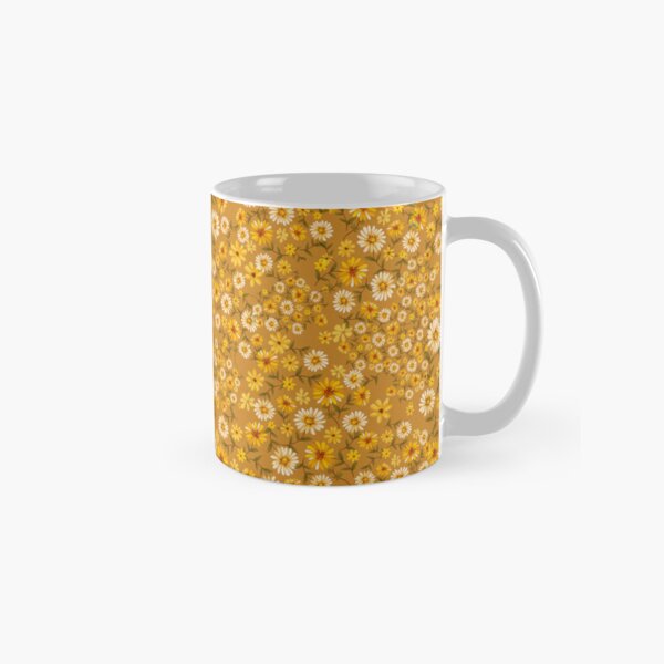 Item preview, Boho 70s ditsy daisies warm colors, orange, retro, vintage designed and sold by chrissyink.