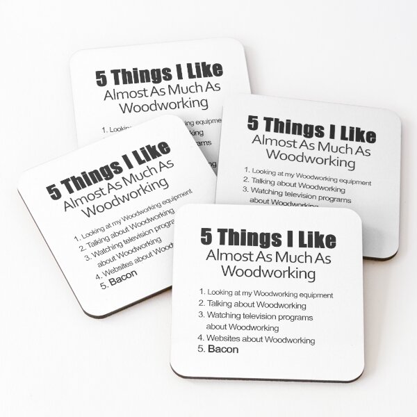 Item preview, 5 Things I Like Almost As Much As Woodworking And Bacon designed and sold by nwaja-art.