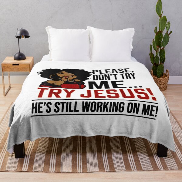 Item preview, Black Queen Afro Lady Shirt Please Dont Try Me Try Jesus designed and sold by Squirrelsx.