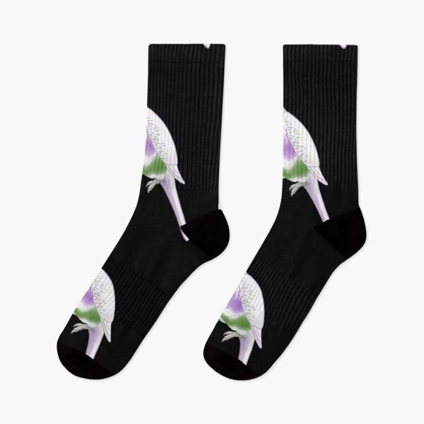 Item preview, Genderqueer Pride Budgie designed and sold by AdoraBirdArt.