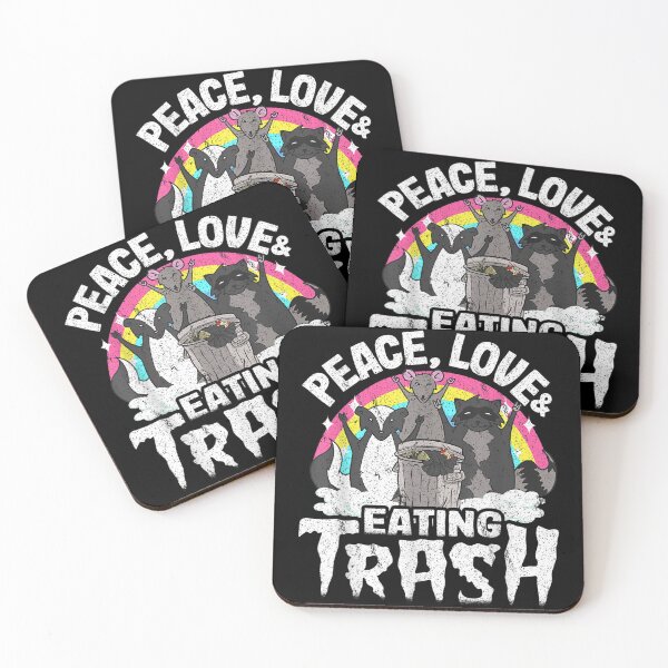 Item preview, Peace Love  Eating Trash Band Kids Punk Band Metal Rainbow designed and sold by Squirrelsx.
