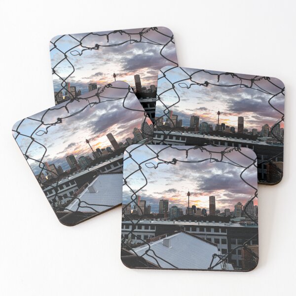 Item preview, Sydney Skyline Sunset Urban Jungle  designed and sold by mariagram17.