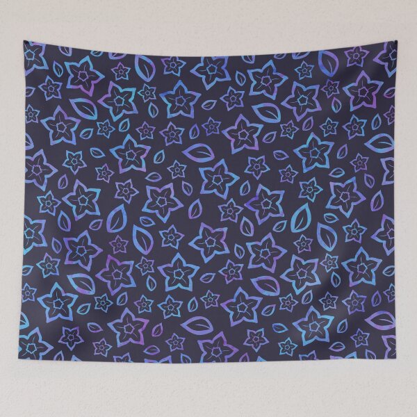 Item preview, Blue and purple Flower Pattern designed and sold by BiscuitSnack.