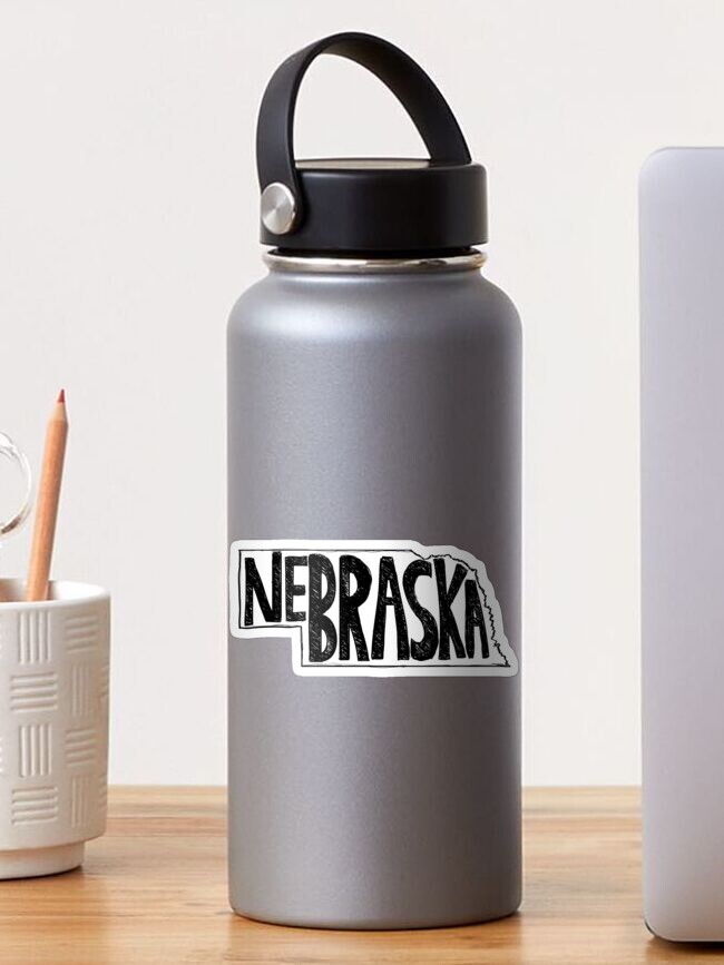 Nebraska State Outline Vinyl Sticker・Waterproof Stickers・Water Bottle Stickers・Car Stickers・Laptop Stickers・Weatherproof Stickers