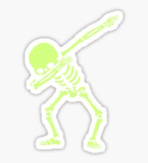 Dabbing Skeleton Shirt Dab Hip Hop Skull Dabbin Glow Effect Sticker