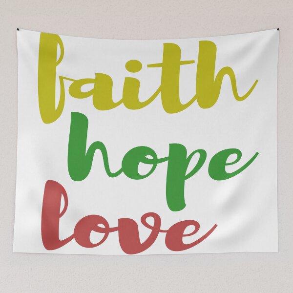 Item preview, Faith Hope Love yellow green red designed and sold by AmeliasArtistry.