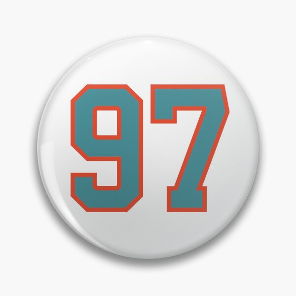 Item preview, 97 number, aqua orange lucky sports ninety seven designed and sold by ArtIsParty.