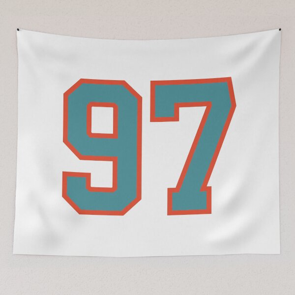 Item preview, 97 number, aqua orange lucky sports ninety seven designed and sold by ArtIsParty.