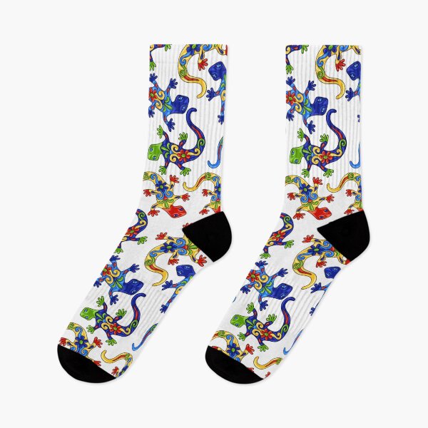 Item preview, Mexican Seamless Pattern with Lizards Socks Wild Animals Gift Idea designed and sold by NOorYES.