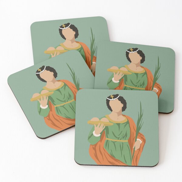Item preview, Saint Agatha of Sicily (Patron saint of Breast Cancer): Catholic graphic art   designed and sold by TheCatholicLady.