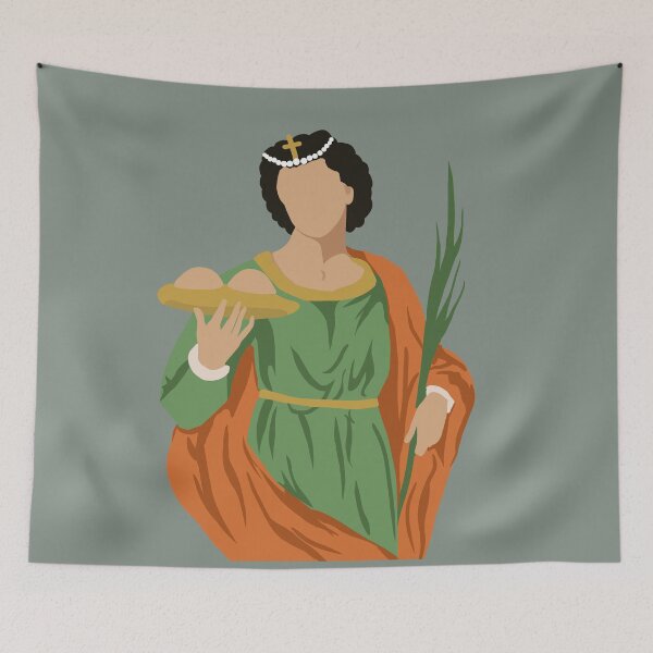 Item preview, Saint Agatha of Sicily (Patron saint of Breast Cancer): Catholic graphic art   designed and sold by TheCatholicLady.