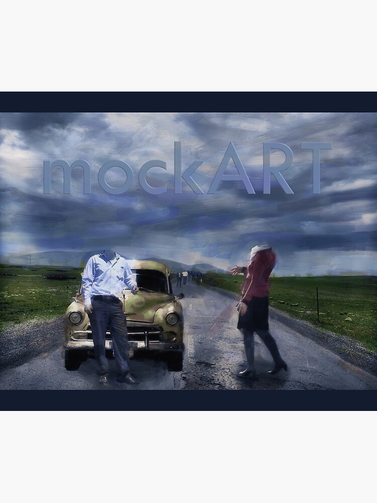 Thumbnail 5 of 5, Mouse Pad, mockART - Men Who Lost Their Heads Walk The Country Roads designed and sold by mockART.