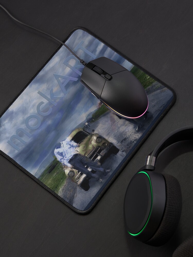 Thumbnail 4 of 5, Mouse Pad, mockART - Men Who Lost Their Heads Walk The Country Roads designed and sold by mockART.