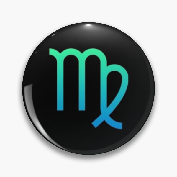 Item preview, Green and blue Virgo symbol designed and sold by Wavytarot.