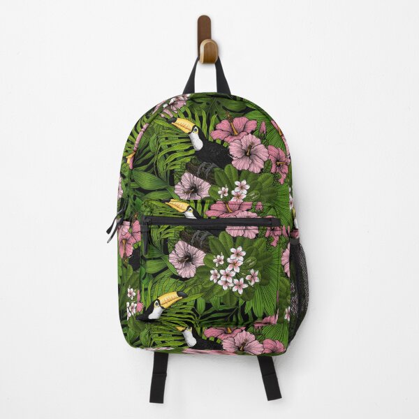 Item preview, Toucans amd tropical flora, green and pink designed and sold by Katerina Mitkova Kirilova.