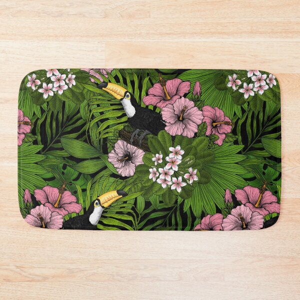Item preview, Toucans amd tropical flora, green and pink designed and sold by Katerina Mitkova Kirilova.