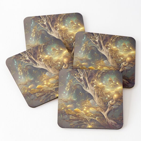 Item preview, Beautiful Golden WonderTree in the Galaxy | Artificial Intelligence generated Art designed and sold by StudioMoesker.