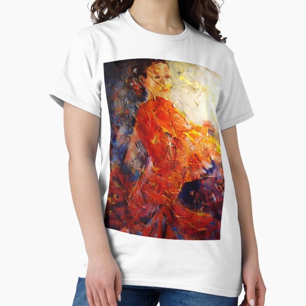 Vista previa del artículo con la obra «Spanish Flamenco Dancer In Orange 2», diseñado y vendido por Ballet Dance-Artist.