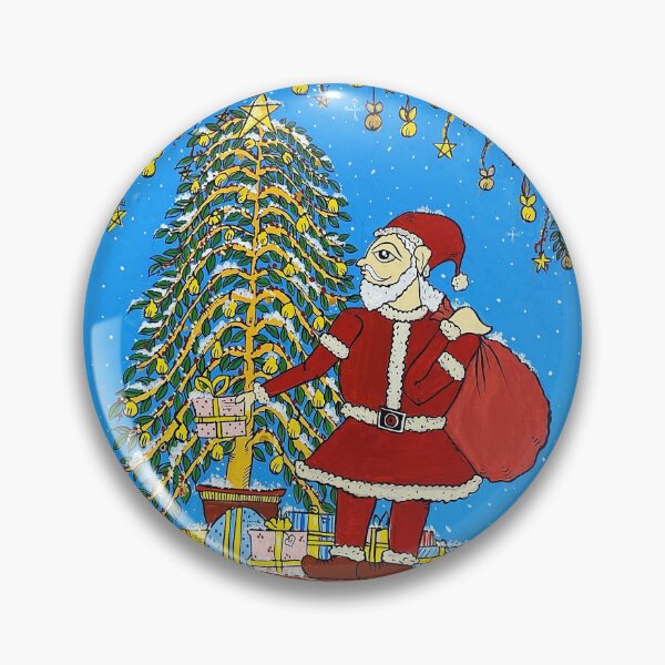 Item preview, Christmas santa Indian folk art style, Phad painting, watercolor painting designed and sold by gopalpjoshi.