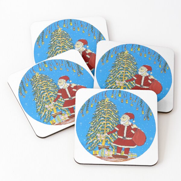 Item preview, Christmas santa Indian folk art style, Phad painting, watercolor painting designed and sold by gopalpjoshi.