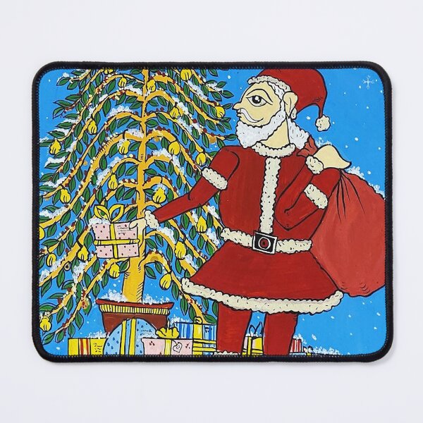 Item preview, Christmas santa Indian folk art style, Phad painting, watercolor painting designed and sold by gopalpjoshi.