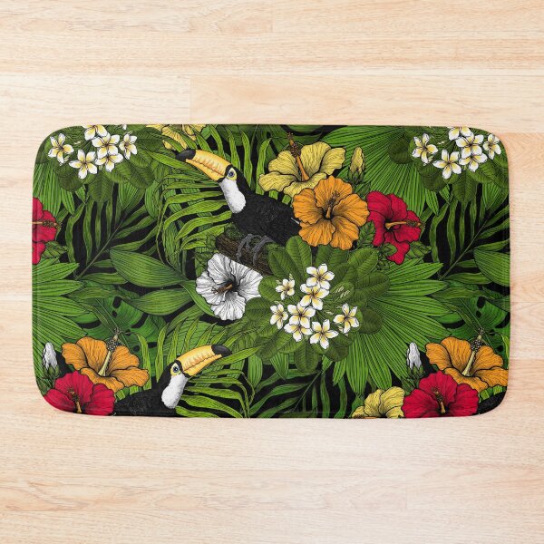 Item preview, Toucans amd tropical flora, green, yellow, red and orange designed and sold by Katerina Mitkova Kirilova.
