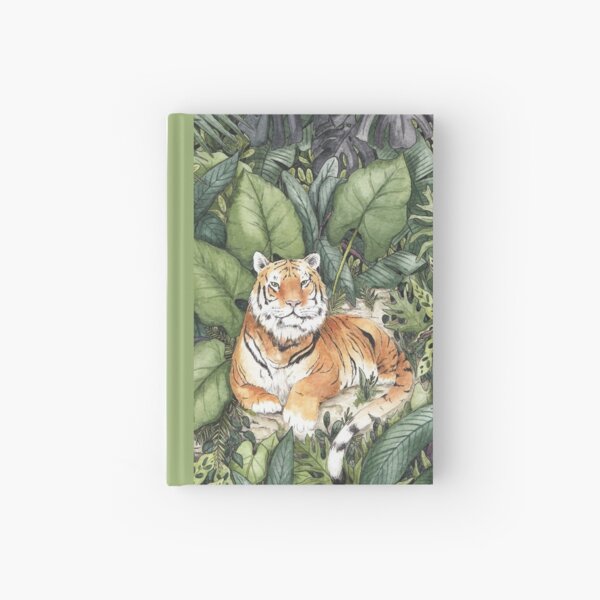 Tiger Jungle Watercolour Painting Framed Art Print Hardcover Journal