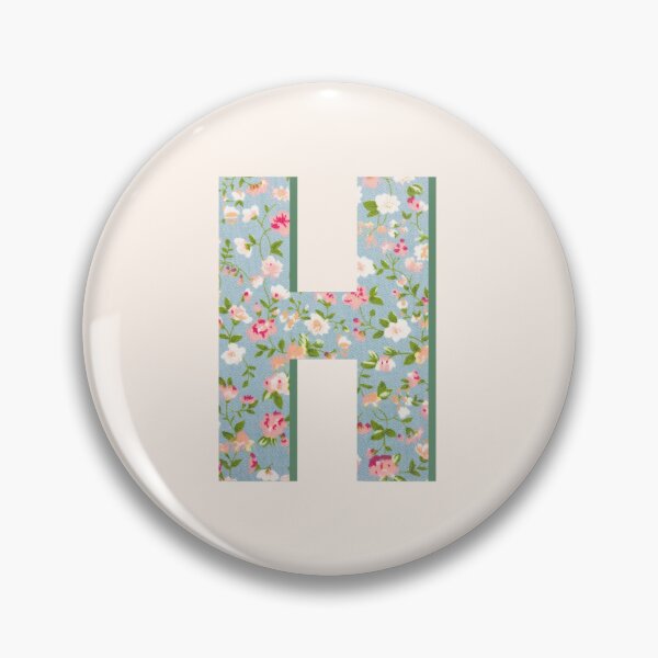 Item preview, Letter H Initial Blue Floral Print designed and sold by Thatgirlemu.