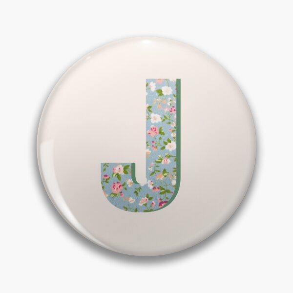 Item preview,  Letter J Initial Blue Floral Print designed and sold by Thatgirlemu.