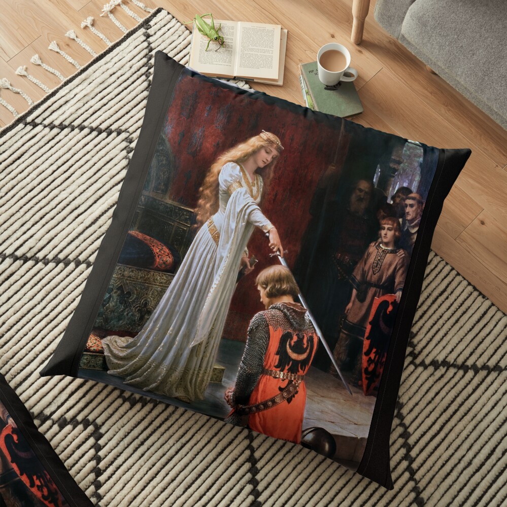 The Accolade by Edmund Blair Leighton - Bestowing Knighthood On The Brave 2 The Accolade by Edmund Blair Leighton Remastered Xzendor7 Classical Fine Art Old Masters Reproductions Floor Pillow