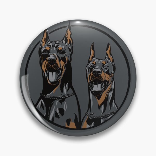 Item preview, Colour ink graphic illustration of two Doberman Pinschers designed and sold by Rooky8.