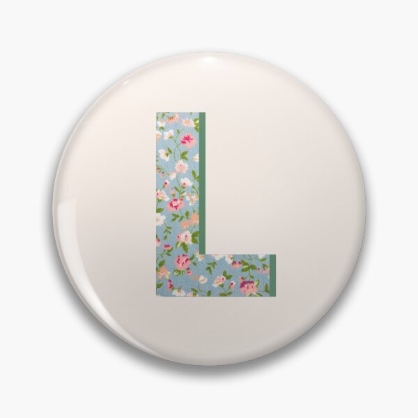 Item preview, Letter L Initial Blue Floral Print designed and sold by Thatgirlemu.