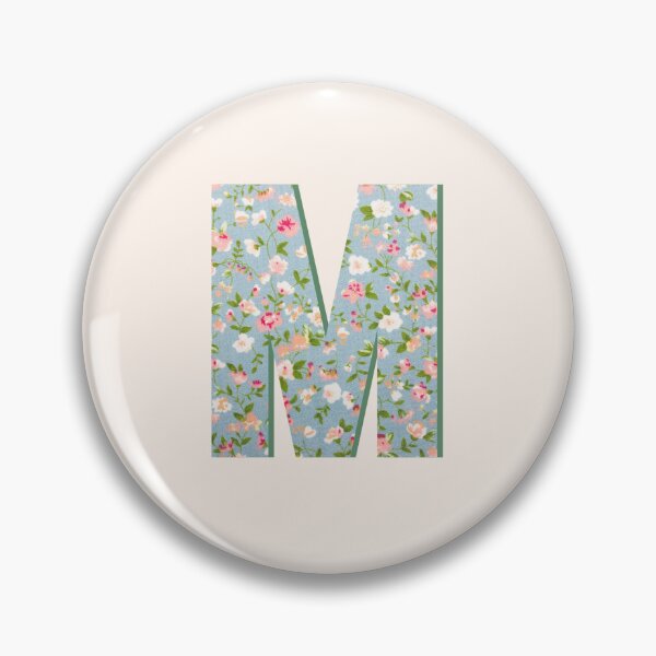 Item preview,  Letter M Initial Blue Floral Print designed and sold by Thatgirlemu.