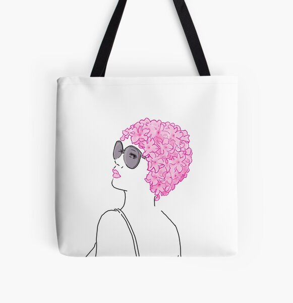 Flower Head All Over Print Tote Bag
