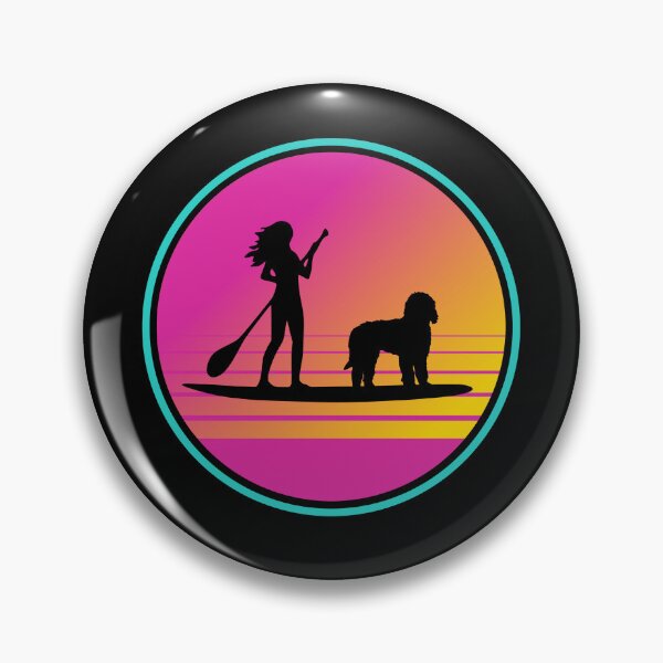 Item preview, Pink Retro 80s Summer SUP Paddleboarding Doodle Mom designed and sold by Guarddogdrive.