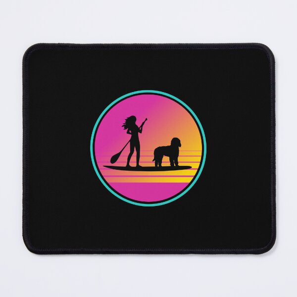 Item preview, Pink Retro 80s Summer SUP Paddleboarding Doodle Mom designed and sold by Guarddogdrive.